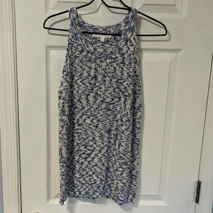 Adyson Parker Soft Knit Blue and White Women's Sz Medium A Line Tank Top